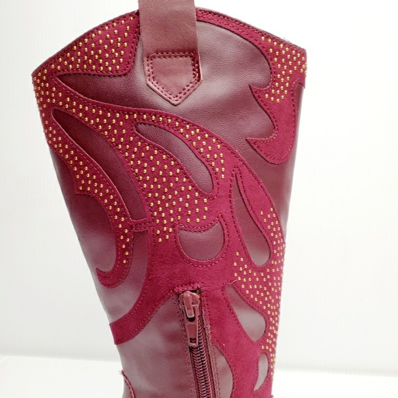 Carlos Santana Axel Studded RED Western Boots - Picture 3 of 12